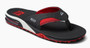 Reef Fanning Pregame Mens Black/Red Sandals With Bottle Opener.