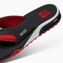 Reef Fanning Pregame Mens Black/Red Sandals With Bottle Opener.