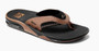 Reef Fanning Mens Water Friendly Black/Tan Sandals With Bottle Opener.