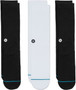 3 pack Icon  Mens Crew Black Black White Socks Stance