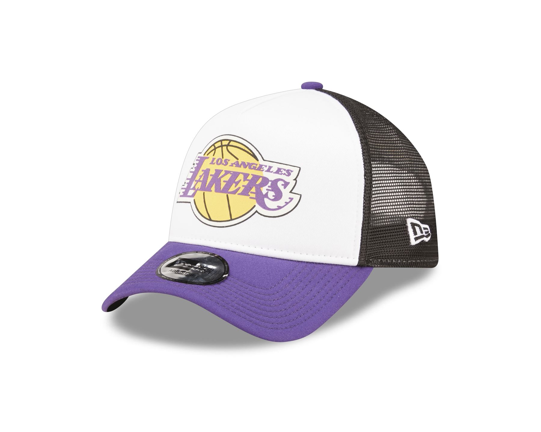 New Era Curved Brim Purple Logo 9FORTY Neon Outline Los Angeles Lakers NBA  Black Adjustable Cap