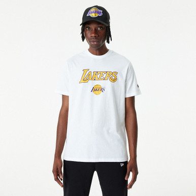 New Era Mens NBA Team Logo T-Shirt ~ LA Lakers White - JustTeeShirts