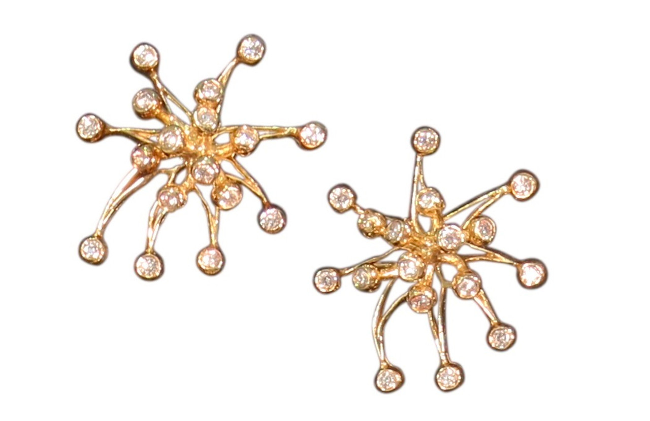Fireworks Earrings-Large-18K Gold with Diamonds