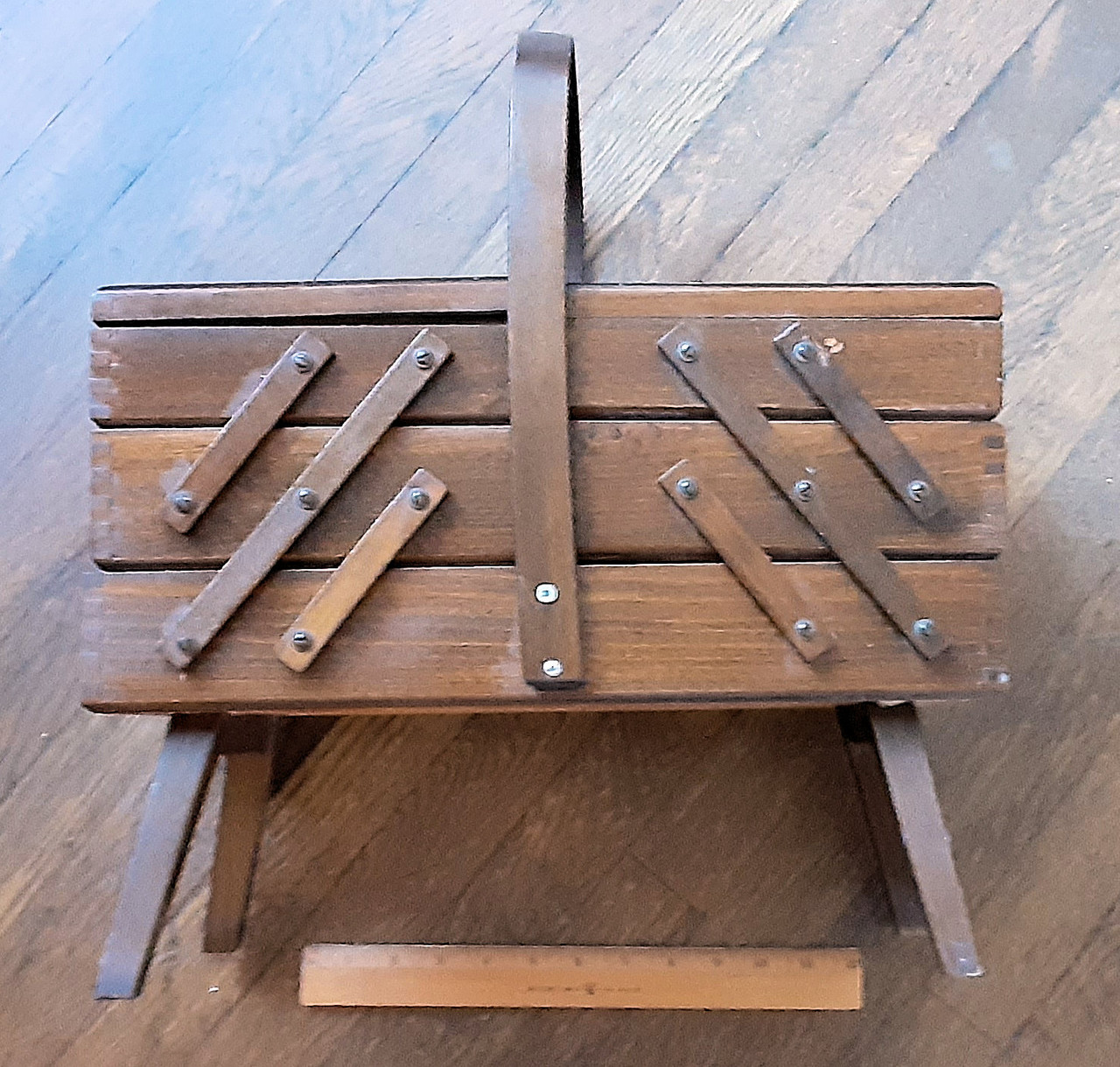 Wooden sewing box handmade, Wood storage box, Vintage sewing