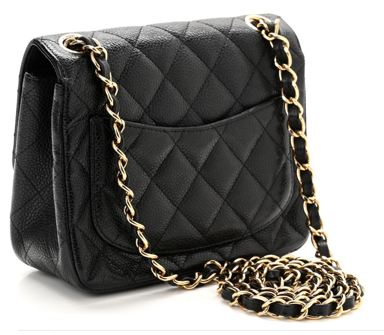 chanel white mini flap black