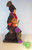 Mother with Baby on back. ornate clothing, jewelry with large pipe.  Vintage Hmong Doll from Thailand