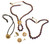 Gemstone Daisy Clip Enhancer for Pearls or Cords. 18K Gold & Semi Precious Stone Necklace