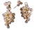 Demi Grape Earrings, Detachable Stud and Drop, 2 parts: 14K Gold & Diamonds