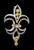 Fleur De Lis Pendant/Necklace-Sterling Silver, 18K Gold Overflowing Diamond Dots Fleur De Lis Pendant/Necklace-Sterling Silver, 18K Gold Overflowing Diamond Dots