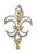 Fleur De Lis Pendant/Necklace-Sterling Silver, 18K Gold Overflowing Diamond Dots Fleur De Lis Pendant/Necklace-Sterling Silver, 18K Gold Overflowing Diamond Dots