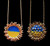 Ukraine Sunflower Necklace: 18K Gold Plate on Sterling Silver, Blue Topaz, Citrine, Blue & Yellow Enamel
