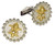 Fleur De Lis Cufflinks: Sterling Silver & 18K gold with Diamonds