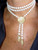 Grape Tips on Pearl Lariat: 18K Gold & Diamonds on Chinese Freshwater Pearls Grape Tips on Pearl Lariat: 18K Gold & Diamonds on Chinese Freshwater Pearls