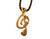 Treble Clef Pendant Necklace-Sterling Silver with 18K Gold Dots of Diamonds
