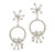 Circle Fireworks Inter-changeable, 2-Part Earrings:  Diamonds in Sterling Silver