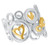 Peace, Love and Abundance Ring (Narrow) 14K Yellow & White Gold with Diamonds