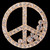 Peace in Abundance Pendant. Diamond Peace Symbol with Overflowing Diamond Dots . 18K gold