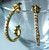 Ocean Wave Hoop Earrings-14K gold with diamonds-small Ocean Wave Hoop Earrings-14K gold with diamonds-small