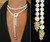 Grape Tips on Pearl Lariat: Sterling & Diamonds on Chinese Freshwater Pearls Grape Tips on Pearl Lariat: Sterling & Diamonds on Chinese Freshwater Pearls