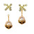 Pearl Drop Earrings-Flower caps in 18K gold with pearls. Pearl Drop Earrings-Flower caps in 18K gold with pearls.