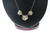 Metal Petals- Three Pansy Necklace-14K Gold with Diamond Center