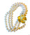 Metal Petals- Pansy Bracelet on pearls-14K Gold & diamonds Metal Petals- Pansy Bracelet on pearls-14K Gold & diamonds