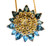 Sunflower Necklace- Blue Topaz & Diamonds in 18K Gold & Sterling Silver