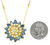 Sunflower Necklace- Blue Topaz & Diamonds in 18K Gold & Sterling Silver