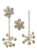 Fireworks earrings shown with starburst drop- silver and diamonds with the close set fireworks stud earrings