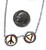 Peace and Love necklace 18k gold, sterling, tiny diamonds on silver chain Peace and Love necklace 18k gold, sterling, tiny diamonds on silver chain
