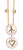 Peace & Love necklace 18K gold with dots of diamonds karma chain--Vertical Version