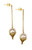 Pearl Drop Earrings-Small Dots in sterling silver or gold plate.