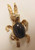 Vintge Bunny Rabbit Brooch with Gemstone Tummy