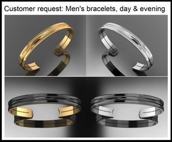 Custom Request: Unisex Bracelets and Rings-Day and Evening Versions