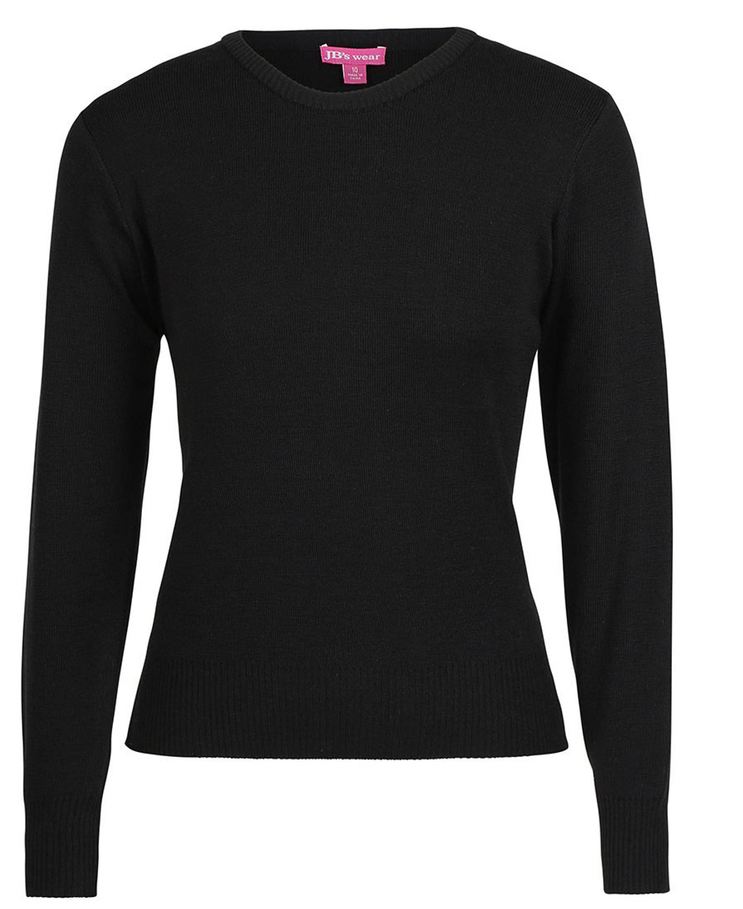 Ladies black round neck jumper Clearance