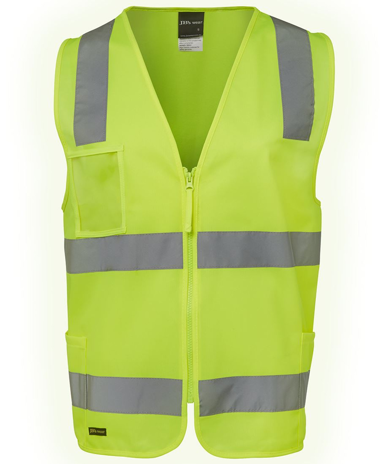 6DNSZ - JB's Hi Vis (D+N) Zip Safety Vest