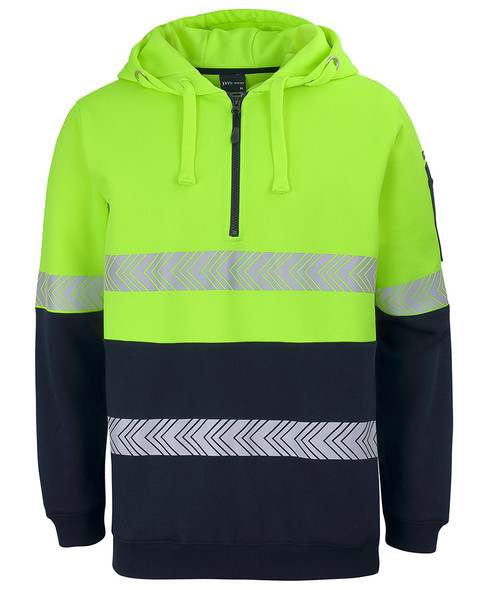 6HZSH - Hi Vis 1/2 Zip Segmented Tape Hoodie