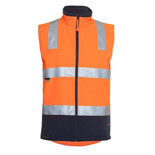 6D4LK - JBs Hi Vis D+N Softshell Vest - Orange/Navy