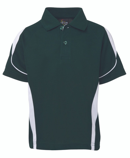 Forest / White - Front - 7BEL - Pdm Kids Bell Polo
