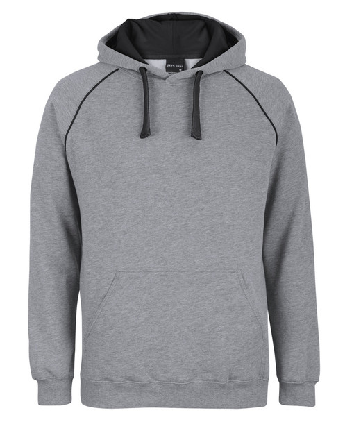 13% Marle / Black - Front - 3CFH - JB's Contrast Fleecy Hoodie -S