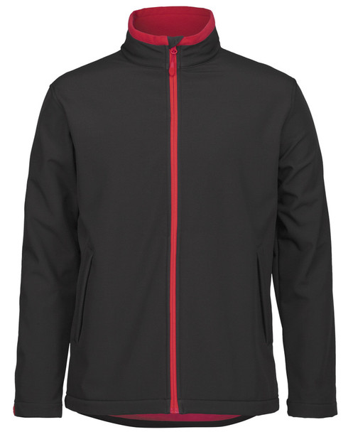 Black / Red - Front - 3WSJ - Pdm Three Layer Softshell Jacket -2Xs