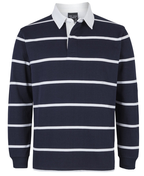 Navy / White - Front - 3RYD - JB's Yarn Dyed Rugby