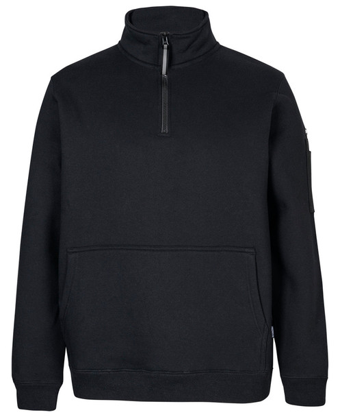 Black / Black - Front - 6CHF - JB's 350 Premium Trade 1/2 Zip Fleece Char Marle/Black-2Xs