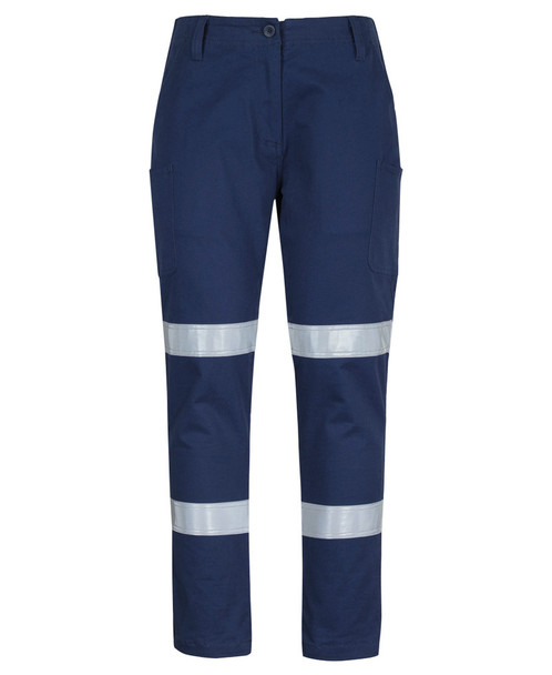Navy - Front - 6MTD1 - JB's Lds Multi Pkt Stretch Twill Pant With D+N Tape -06