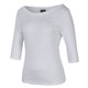 C of C Ladies 3/4 Sleeve Boat Neck Tee - White