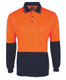 Orange / Navy - Front - 6HJNL - JB's HV 4602.1 L/S Jacquard Polo