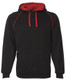 Black / Red - Front - 3CFH - JB's Contrast Fleecy Hoodie -S