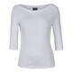 C of C Ladies 3/4 Sleeve Boat Neck Tee - White