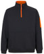 Black / Orange - Front - 6CHF - JB's 350 Premium Trade 1/2 Zip Fleece Char Marle/Black-2Xs