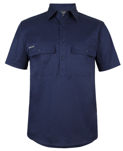 6WKCS - JB's S/S 150 G Stretch Close Front Work Shirt Navy - Jb's